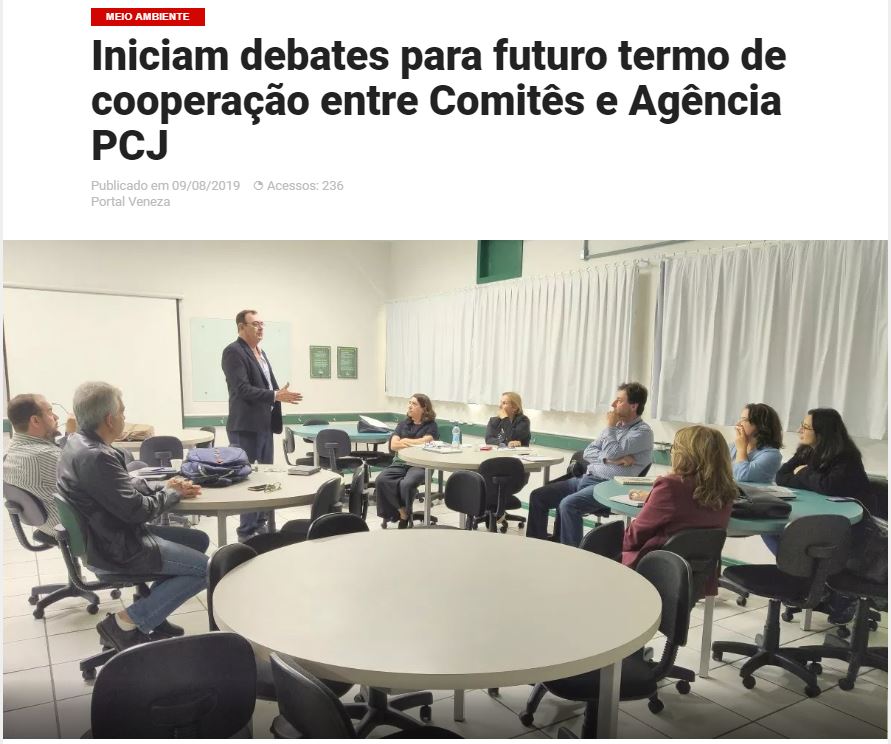 Portal Veneza aborda o futuro termo de cooperação entre Comitês e Agência PCJ