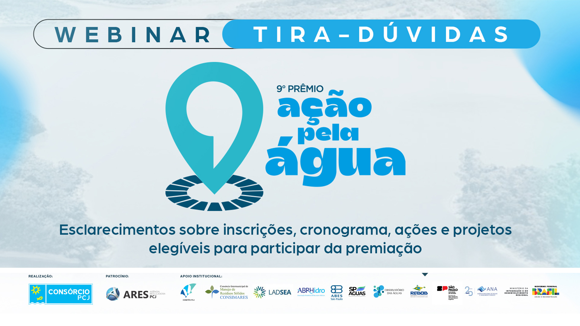 Webinar do Consórcio PCJ vai tirar dúvidas sobre as inscrições do 9º Prêmio Ação pela Água