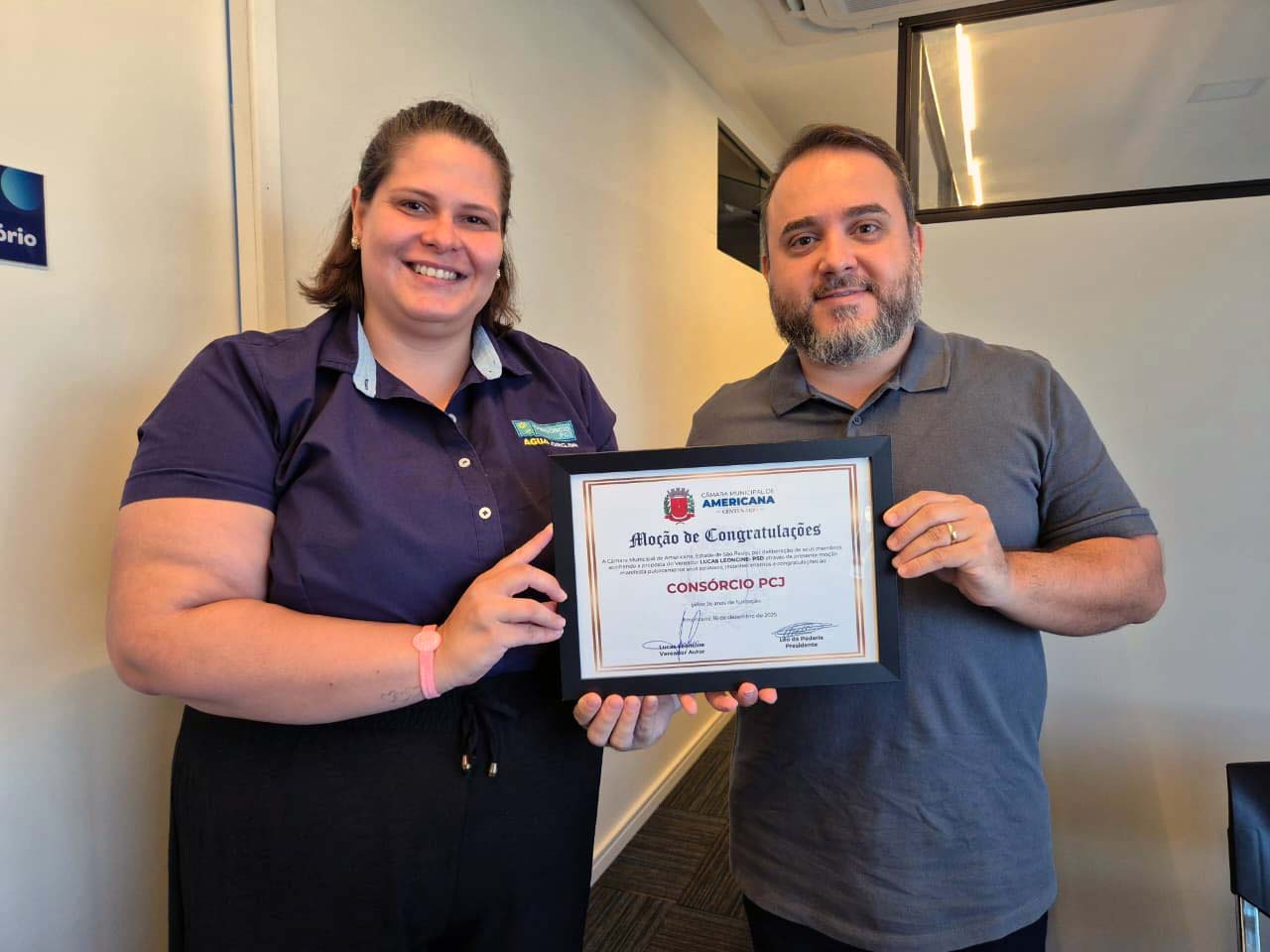 Consórcio PCJ recebe moção de congratulação da Câmara Municipal de Americana pelos 36 anos de fundação